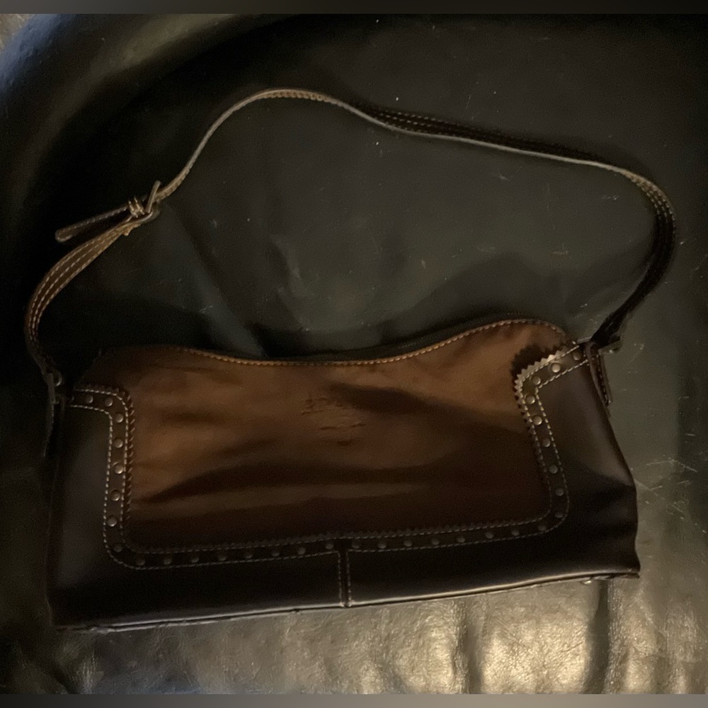 Vintage Style Shoulder Velvet Brown Purse (Preowned)